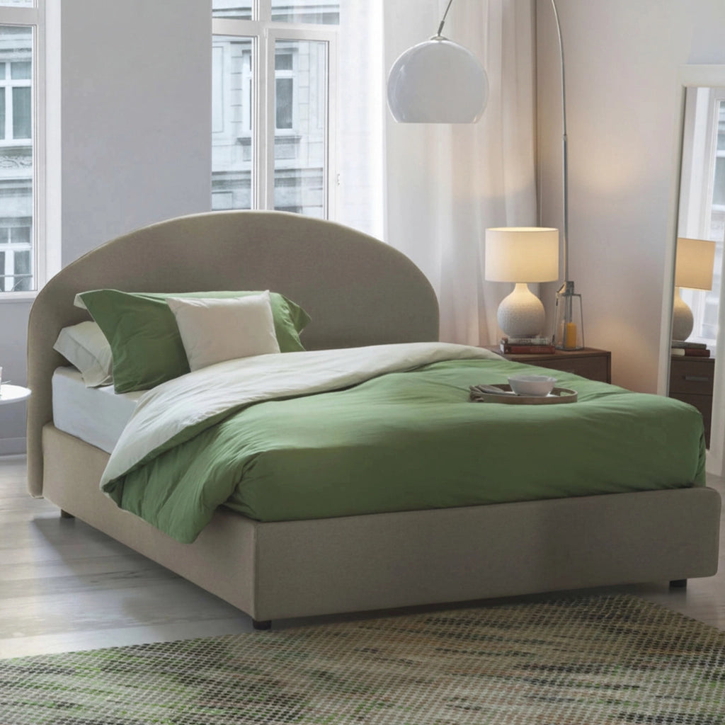 Letto Matrimoniale Amida, Letto Matrimoniale Materasso Incluso Made in Italy, Grigio Tortora\