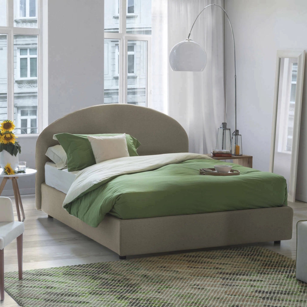 Letto Matrimoniale Amida, Letto Matrimoniale Materasso Incluso Made in Italy, Grigio Tortora\