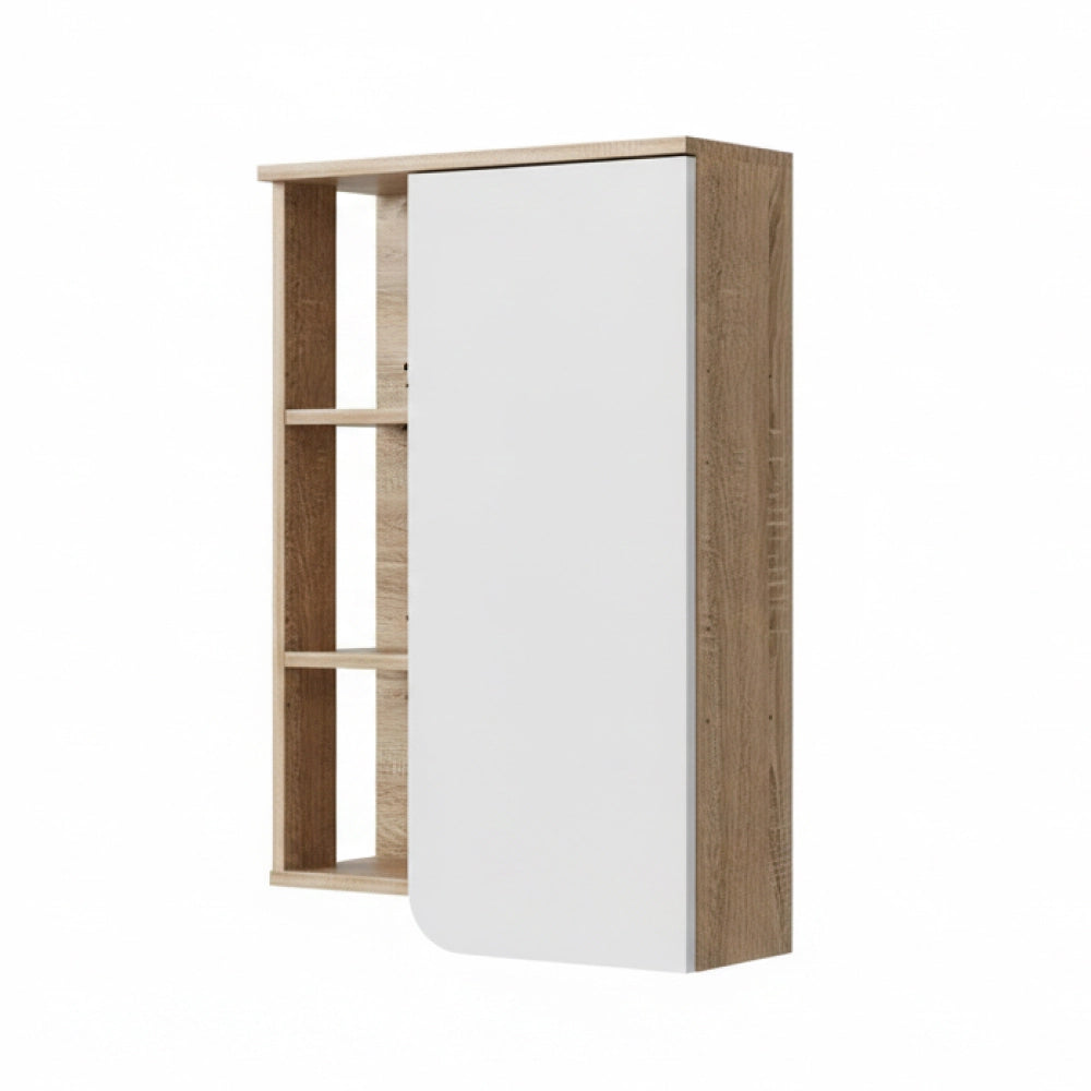 Vicco Mobile bagno Sonoma/Bianco 50 x 75 cm con anta e vani a giorno