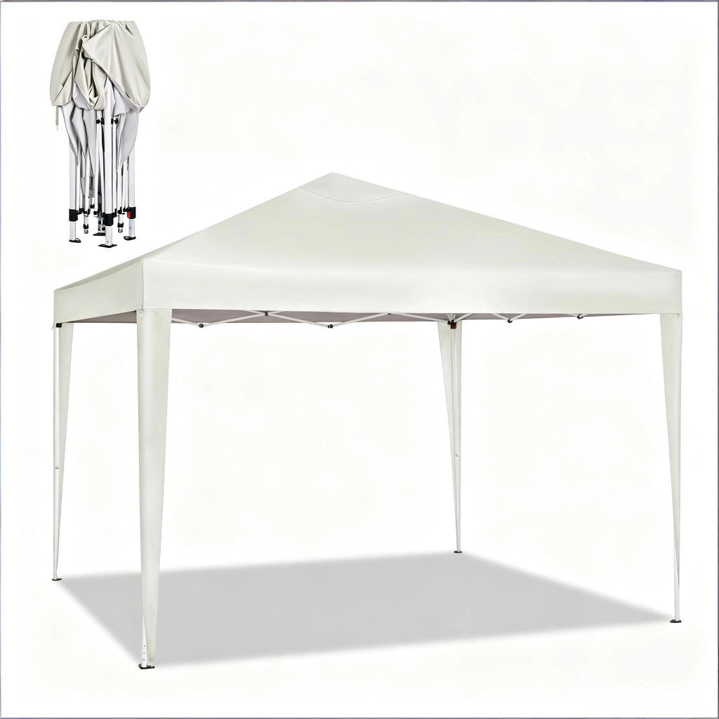 Gazebo pieghevole 3x3 m regolabile in altezza, con borsa per il trasporto, tessuto Oxford 210D, giallo chiaro