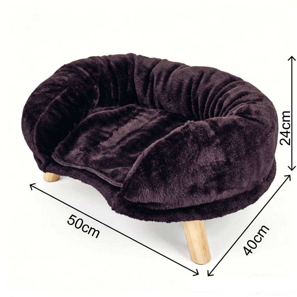 Tiragraffi per gatti con supporto ergonomico antiscivolo e bordo rialzato in poliestere marrone 50 × 40 × 12,5 cm