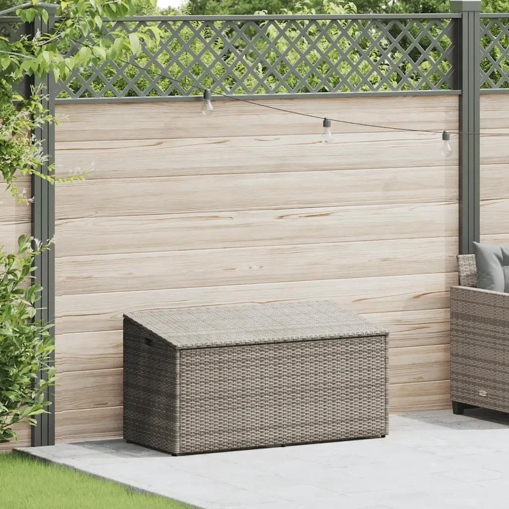 Baule da giardino grigio 110x50x58 cm in polyrattan CFW2924945