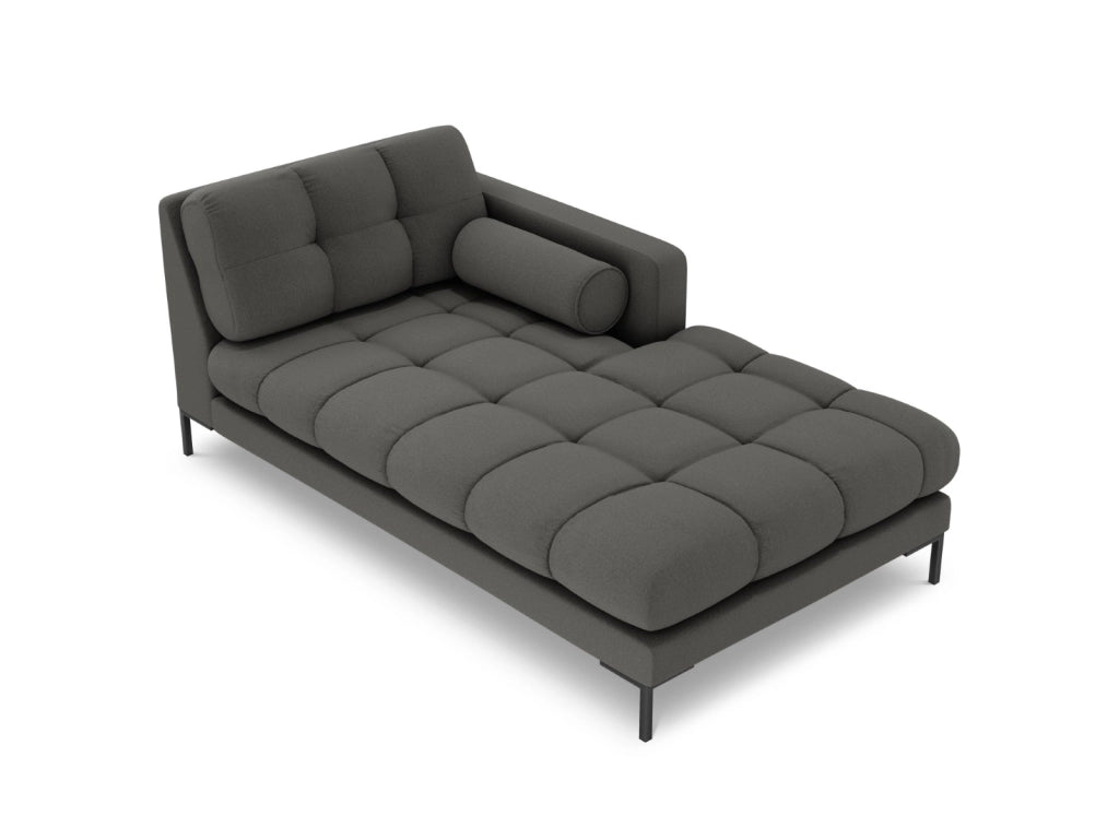 Cosmopolitan Design - Chaise longue destra "Bali" in tessuto strutturato grigio scuro 