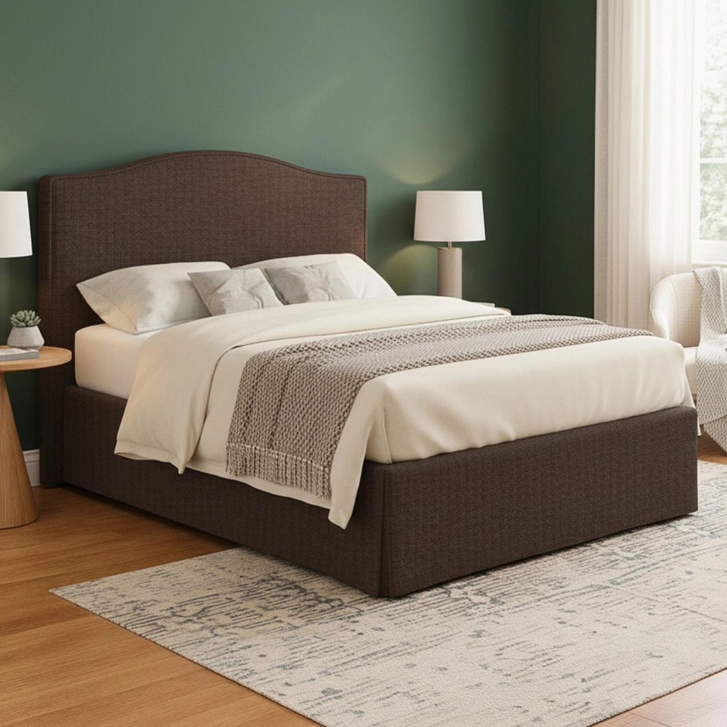 Runcorn, Letto Piazza e Mezza Sfoderabile Made in Italy, Marrone