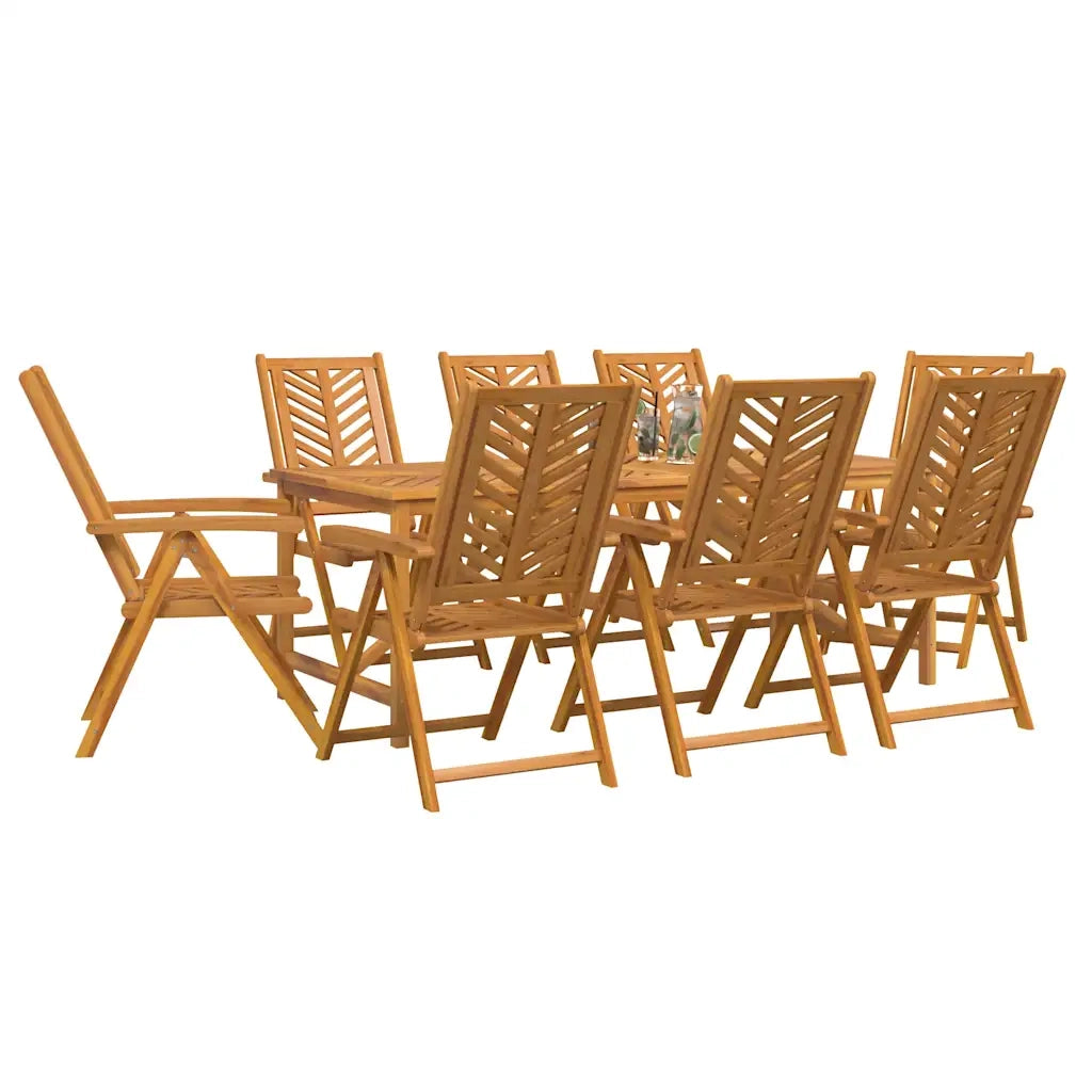 Set da Pranzo per Giardino 9 pcs Marrone 3154126