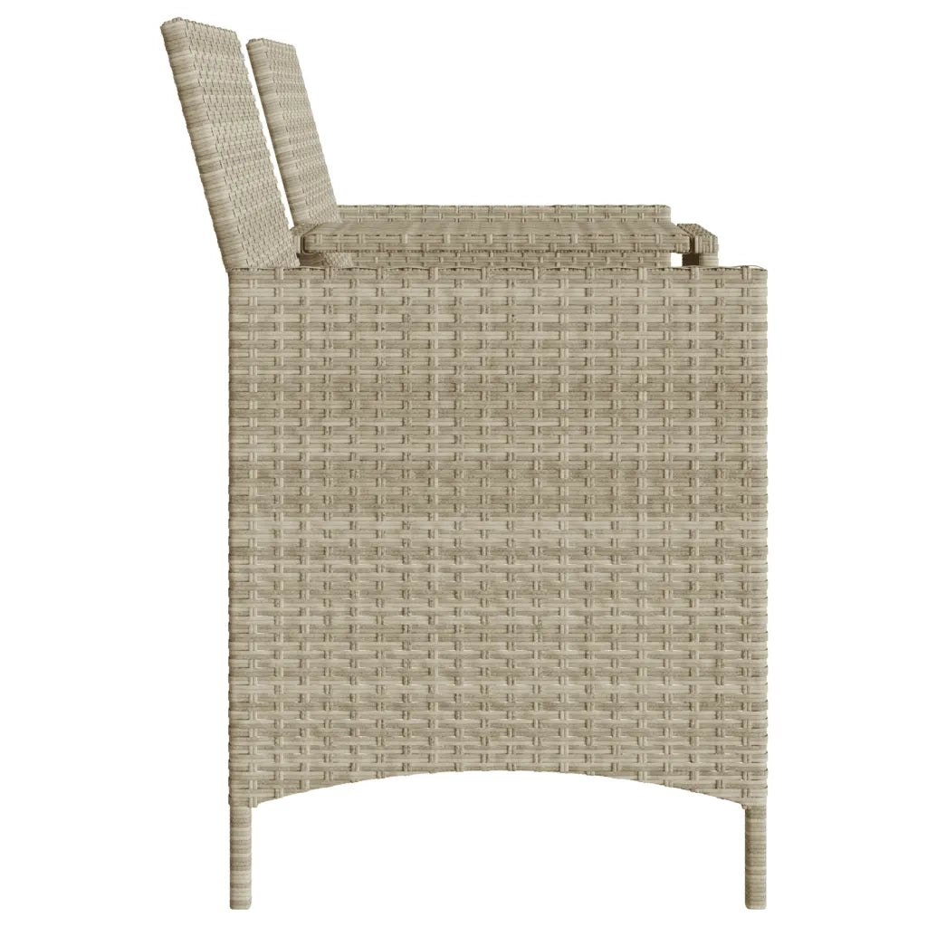 Divano Giardino 2Posti Tavolo Sgabelli Grigio Chiaro Polyrattan 4003895