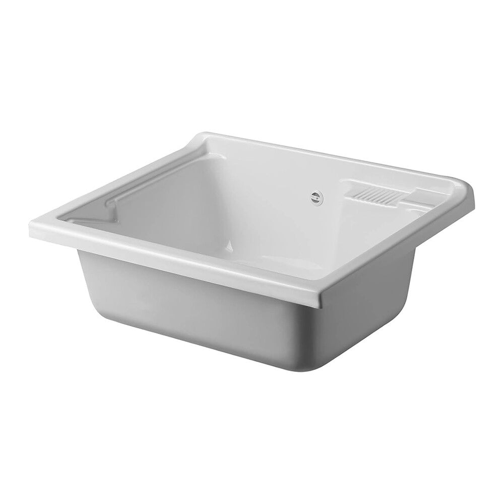 Vasca lavatoio 75x60 in termoformatura bianco con kit di scarico