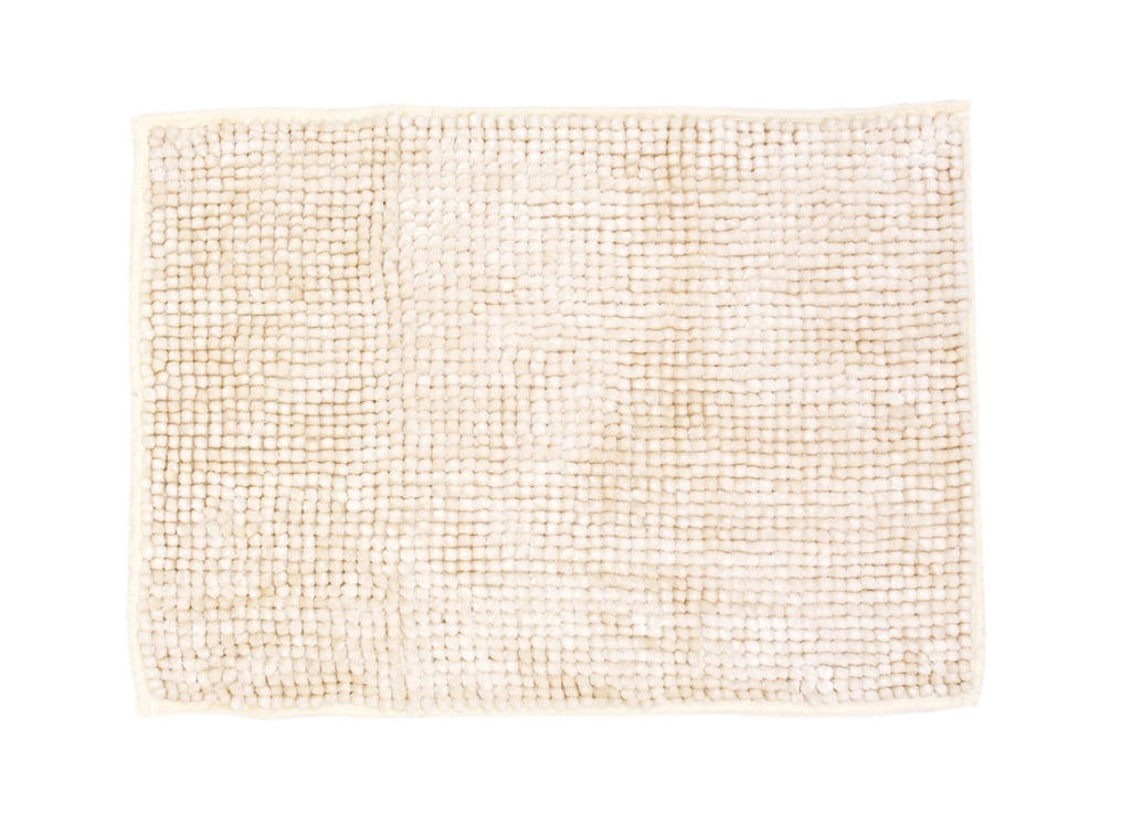 Tappeto Shaggy Bagno E Cucina Retro Antiscivolo In Microfibra Mod. Perla Crema - 40x60 - Crema