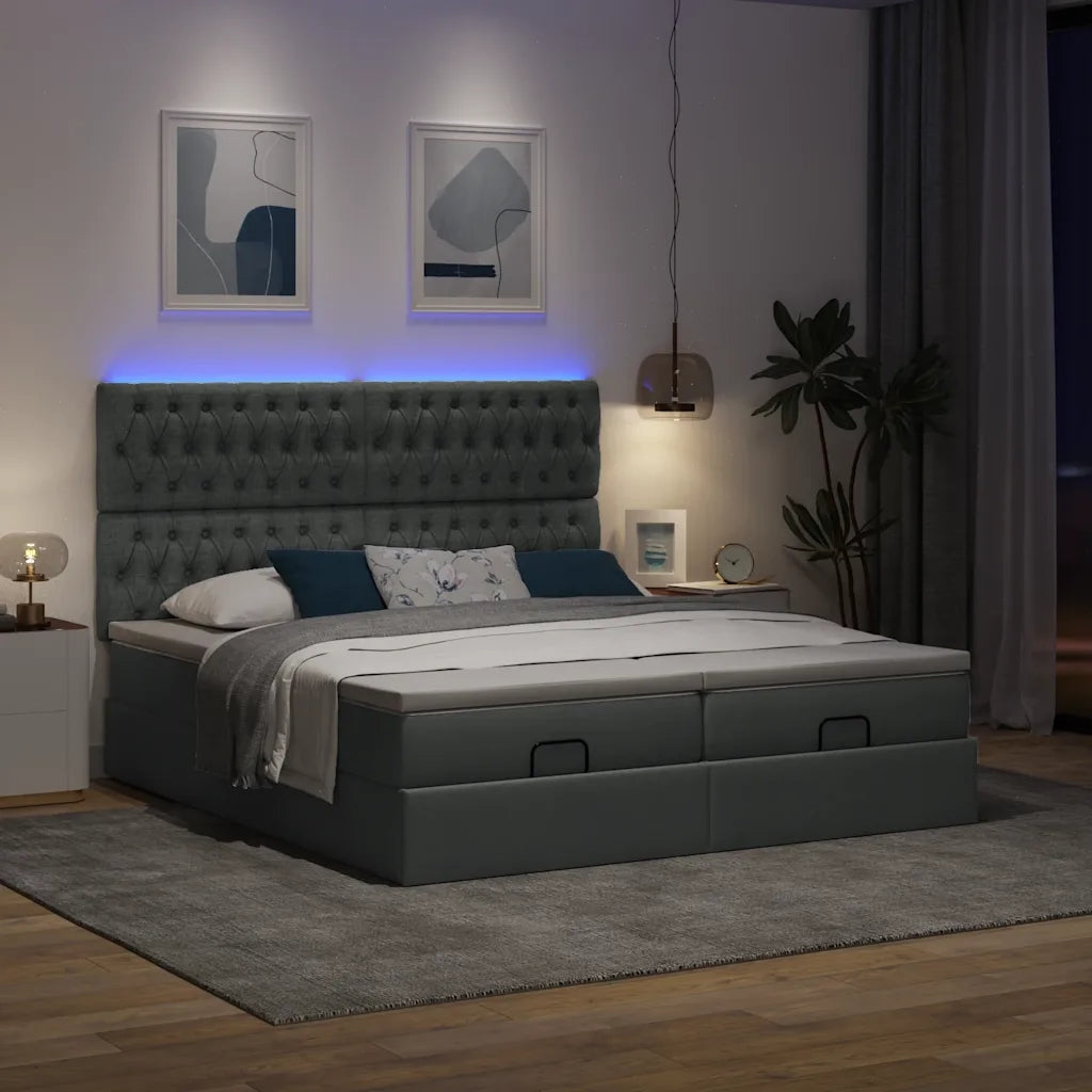 Struttura Letto Pouf con Materassi 180x200 cm in Tessuto 3314563