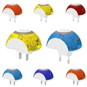 Trade Shop - Spina Presa 2.1a 2 Porte Usb Luce Notturna Led Lampada Lettura Carica Batterie -