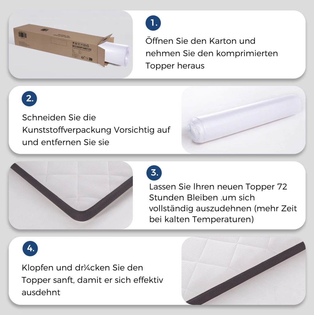 Materasso in schiuma H3 a 7 zone con sigillo OEKO-TEX; bianco e grigio