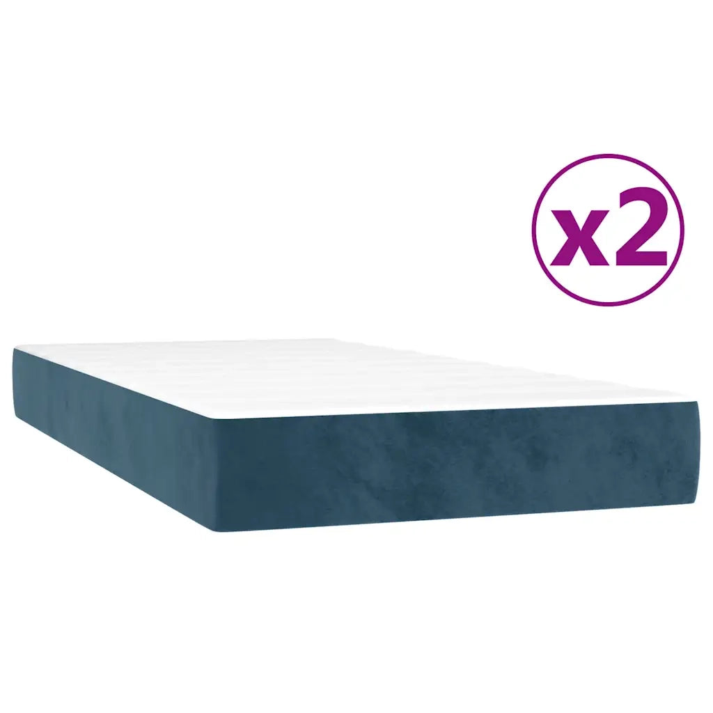 Giroletto a Molle con Materasso Blu Scuro 200x200 cm in Velluto cod mxl 57741