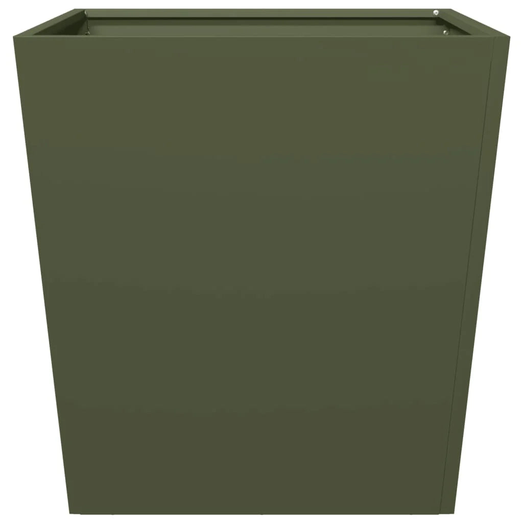 Fioriera rialzata per piante fiori giardino terrazze set da 2 verde oliva 50 x 50 x 50 cm acciaio verde 02_0039087