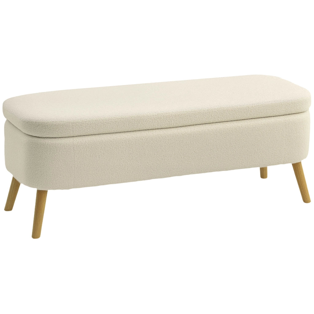 Pouf contenitore con coperchio ¨C zephmum ¨C beige 120x42x45 cm
