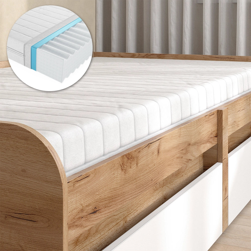 Vicco Letto per bambini Bianco/Artisan 90x200 cm con materasso