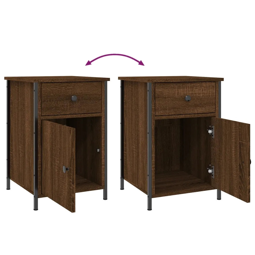 Set di 2 Comodini | Armadio da Notte | Mobiletto da notte Rovere Marrone 40x42x60 cm Legno Multistrato