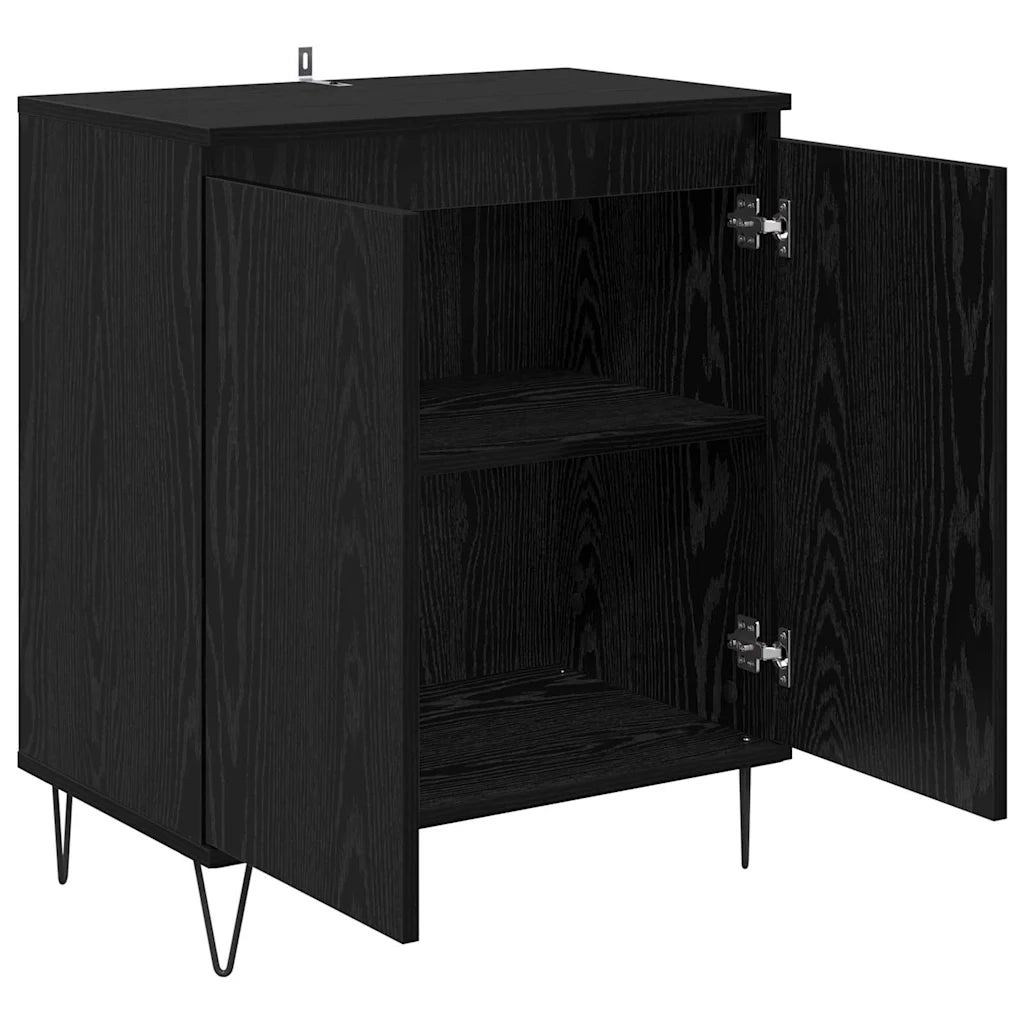 Credenza-Buffet-Armadio da cucina Rovere Nero 60 x 35 x 70 cm Legno multistrato 736438