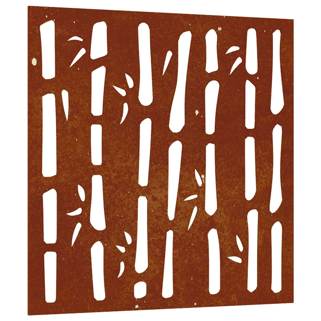 Decorazione Muro da Giardino 55x55 cm Bambù in Acciaio Corten 824482
