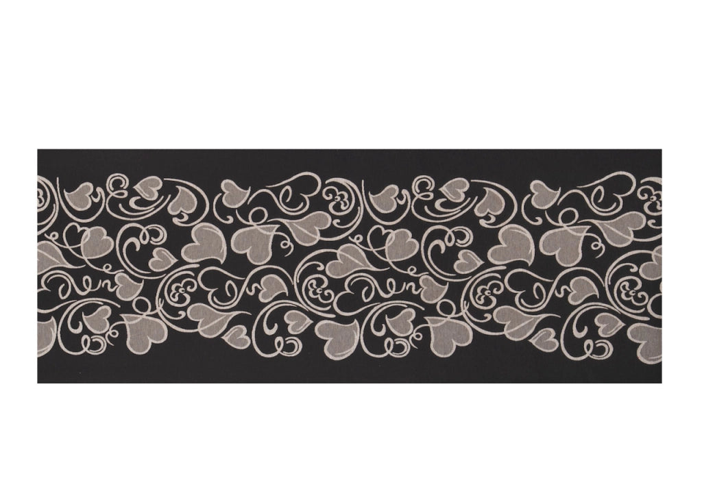 Tappeto Passatoia Tessuto Jacquard Linea Emozioni Disegno Amour Nero - 57x115 - Nero