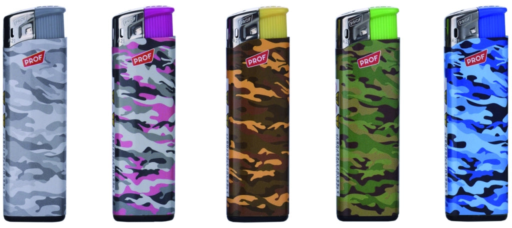 ACCENDINO ELETTRONICO CAMOUFLAGE  Fantasie assortite 50.00 pz