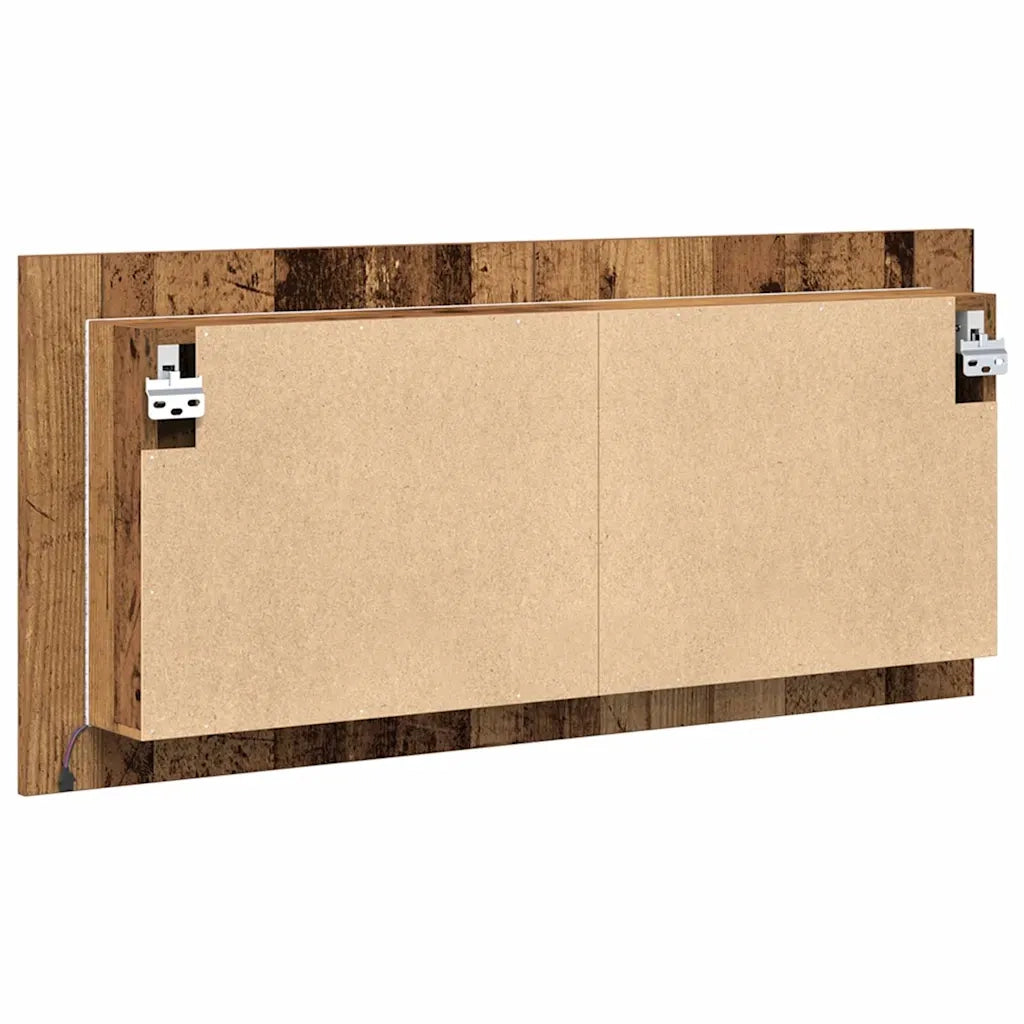 Armadio Specchio LED con porta Legno vecchio 100 x 12 x 45 cm 875042
