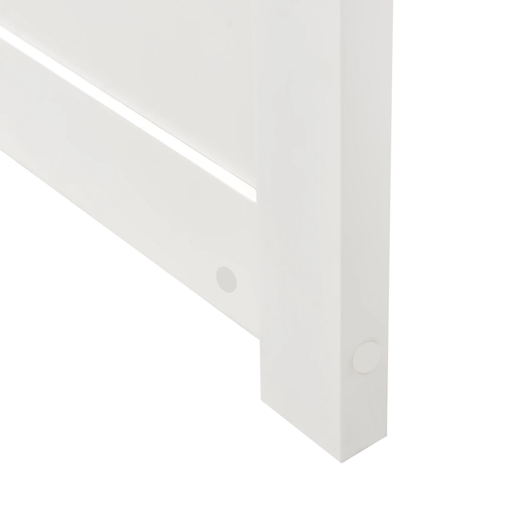 Letto matrimoniale in legno di Pino Bianco con Rete a Doghe 140 x 200 cm stile minimalista