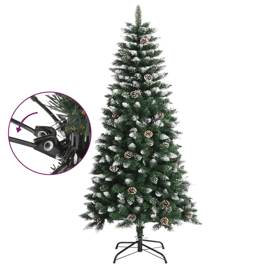 Albero di Natale Artificiale con Base Verde 120 cm PVC 345173