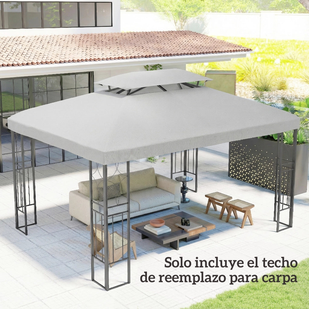 Toldo da giardino 4x3 m ¨C zephmum ¨C grigio chiaro