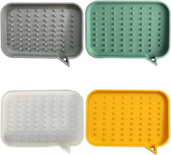 Contenitore per sapone 4 pezzi - contenitori per sapone in silicone con scarico