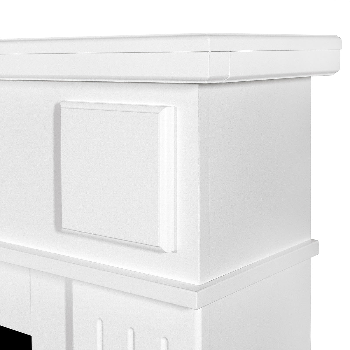 Camino Elettrico da Pavimento 95x145x30 cm Effetto Fiamma 1850W Marina xl & Elbrus Bianco/nero