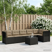 Divano da Giardino 6 Posti con Cuscini Aspetto Rattan PP 3444124