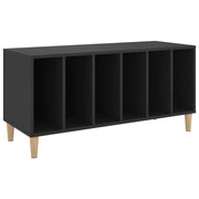Mobile porta dischi pratico con vano contenitore 100 x 38 x 48 cm realizzato in legno composito nero 02_0049216