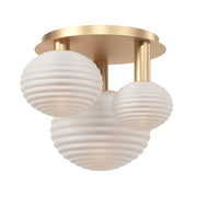 Maytoni Plafoniera moderna Reels 3 luci E14 oro metallo vetro