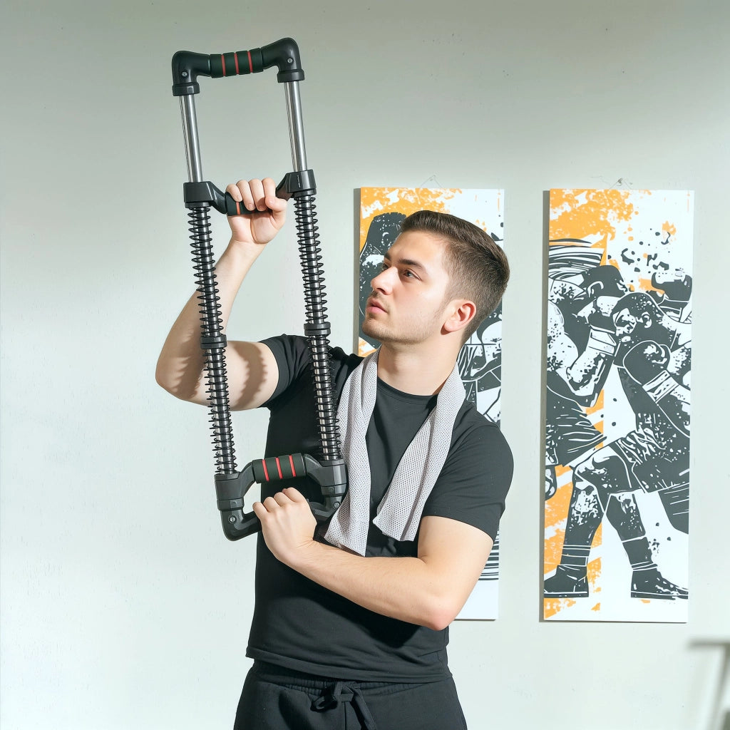Power Twister Estensore per Pettorali a 4 Molle con Resistenza da 10 a 50 kg in Acciaio Inox Nero