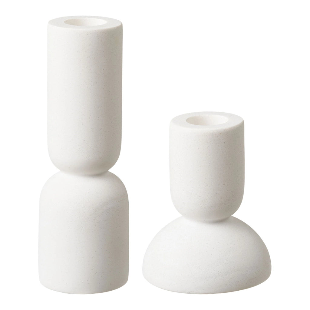Portacandela HN26, Bianco, Calcare, 5x5x15 cm