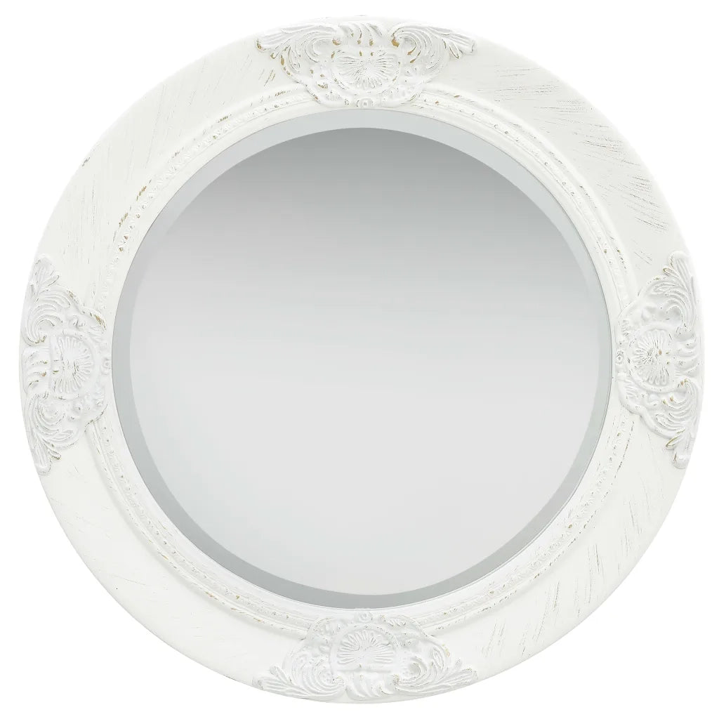 Specchio da Parete Stile Barocco 50 cm Bianco 320344