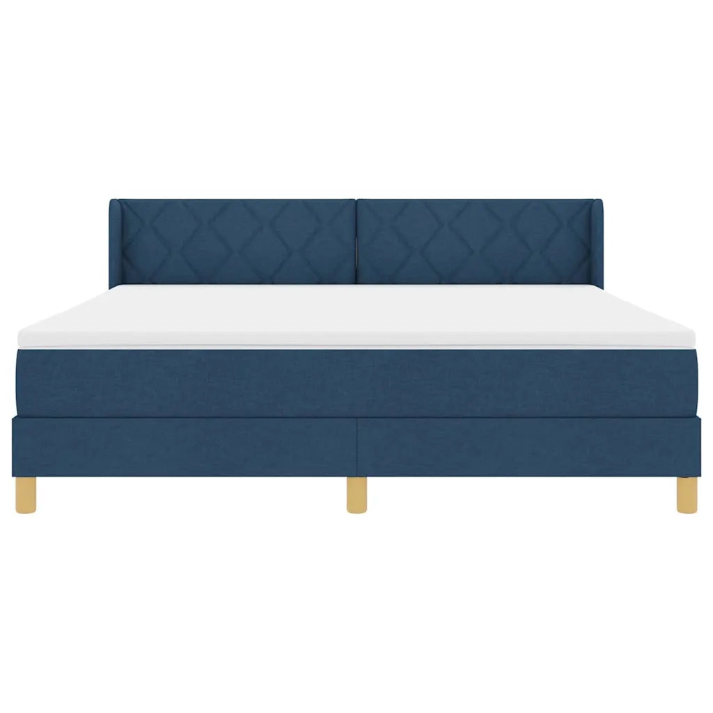 Letto a molle con testiera Blu 200 x 180 cm Tessuto 3341376