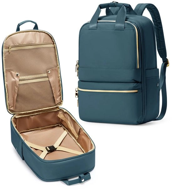 Borsa da viaggio per donne Ryanair 40x20x25 cm, zaino da lavoro impermeabile per uomo e donna, blu pavone.