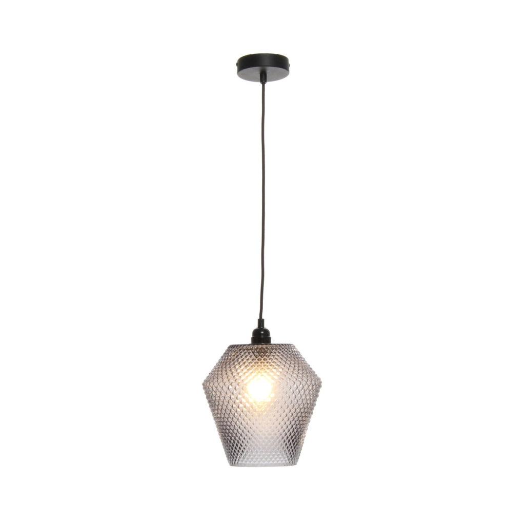 Lampada a sospensione Nomi in vetro grigio fume'