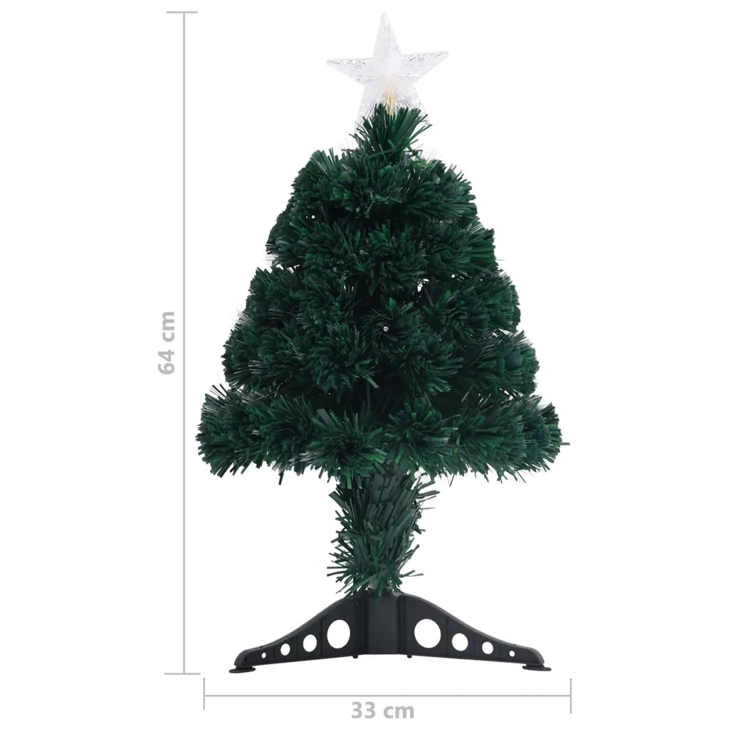 Albero di Natale | Decorazioni natalizie Preilluminato con Supporto e LED 64 cm Fibra Ottica
