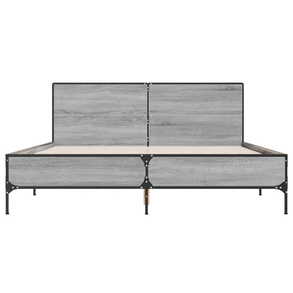Giroletto Grigio Sonoma 160x200 cm in Legno Multistrato Metallo
