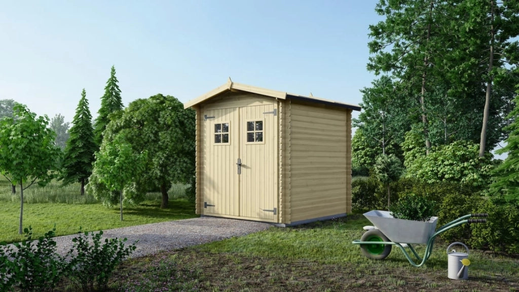 Casetta da giardino in legno - 4m2 - 2x2m - 19mm - colore: naturale - DOM565 - ALTANKA