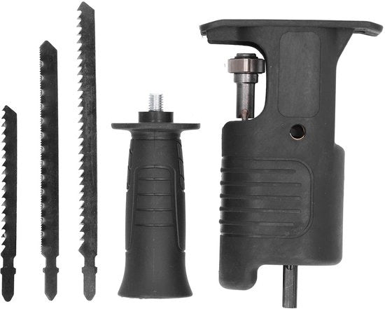 Accessori per Trapano a Reciprocamento - Attacco per Trapano - 3 Lame a Seghe - Manico a Triangolo in ABS - Lavorazione Legno e Metallo - Taglio Efficiente...