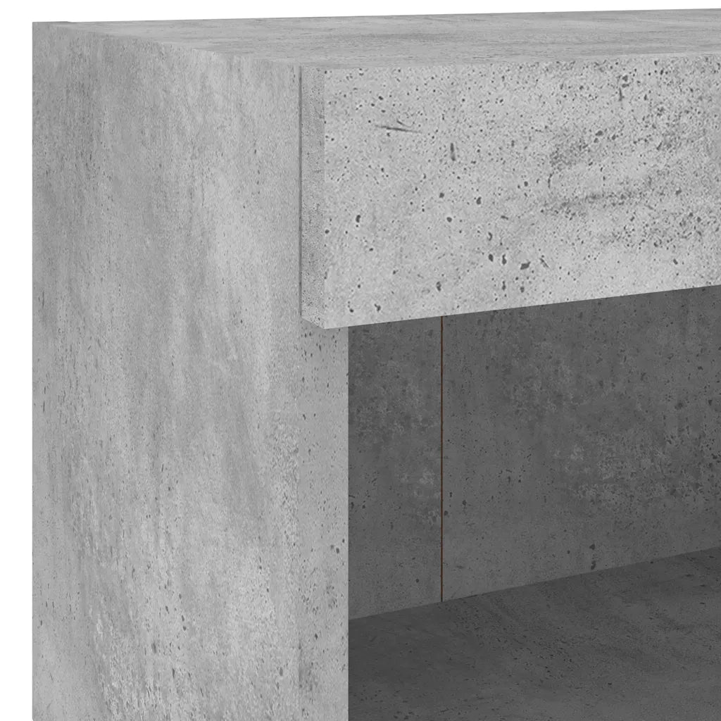 vidaXL Mobili TV a Muro con LED 5pz Grigio Cemento Legno Multistrato