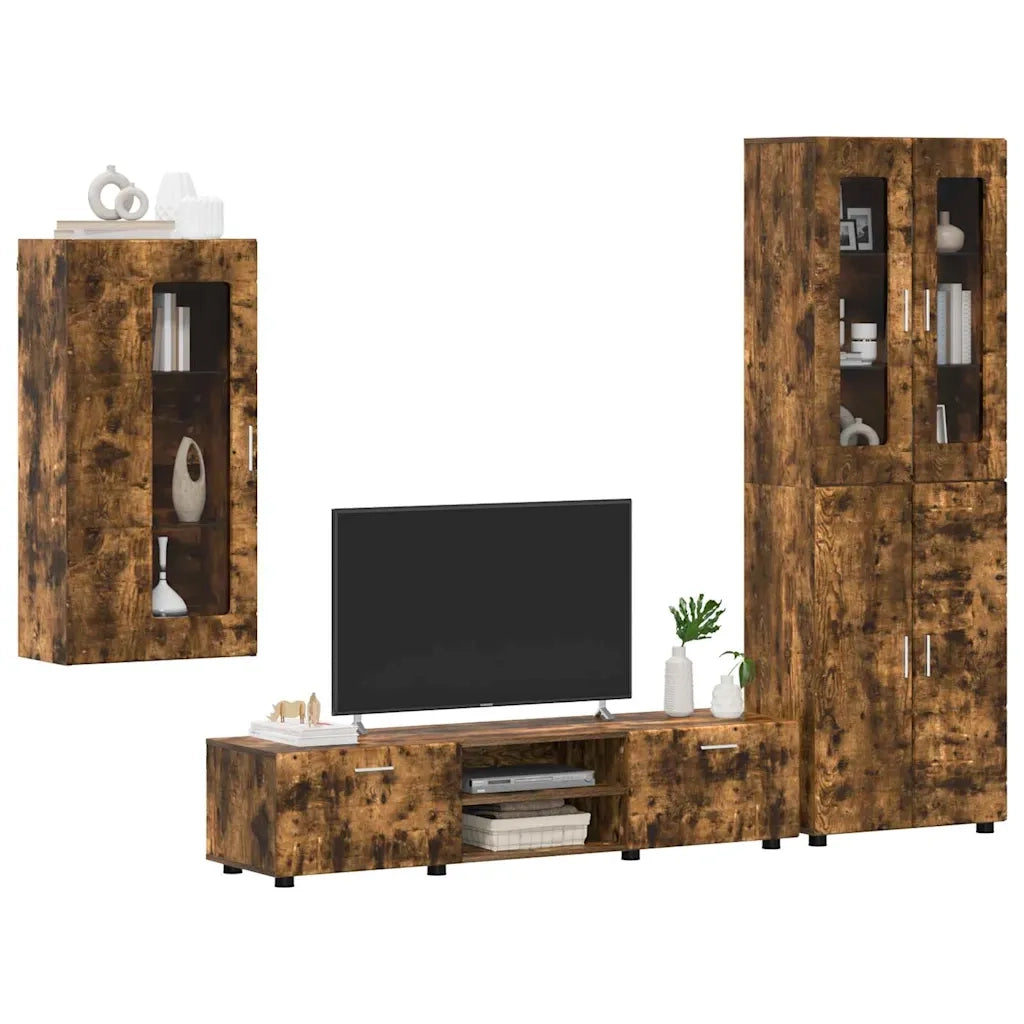 Set mobile TV con cassetto FLORIN Rovere fumé Legno multistrato