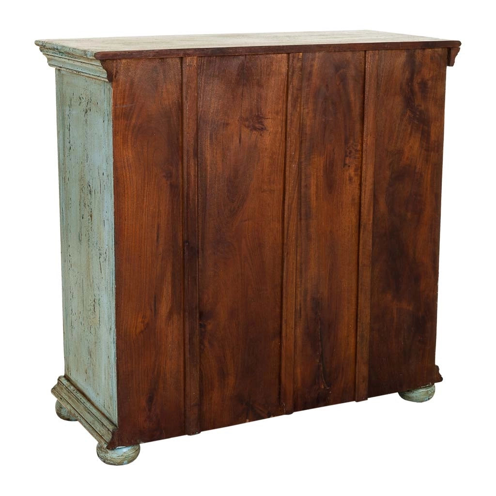 Mobile da ingresso artigianale in legno blu 90x40x90h cm