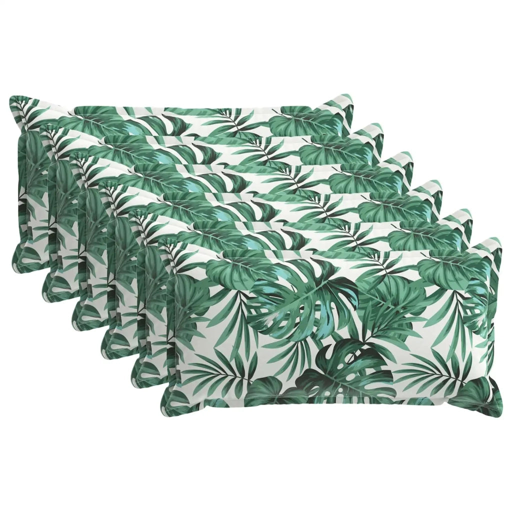Federa 6 pcs HOUTEN Motivo a Foglie 40 x 80 cm Poliestere 918305