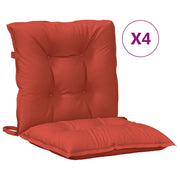 Cuscini Sedia Schiena Bassa 4 pz | Cuscini per sedie Rosso M¨¦lange 100x50x7 Tessuto