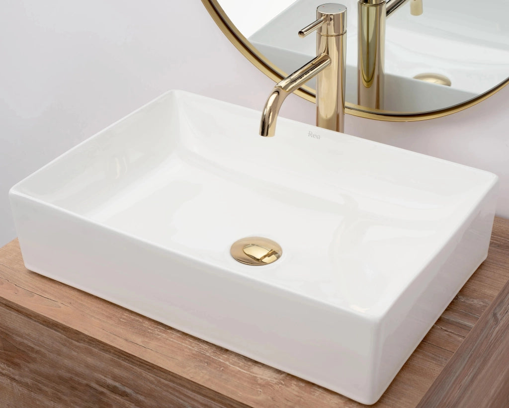 Lavabo Da Appoggio Rea Inga White