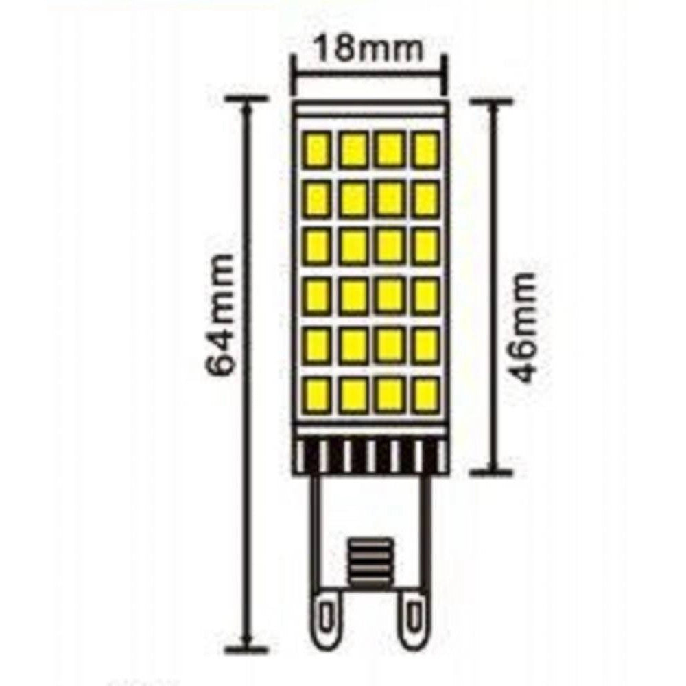 Trade Shop - Lampadina Led G9 Spotlight 6watt Tubolare Luce Fredda Naturale Calda 650lm G9-6w -
